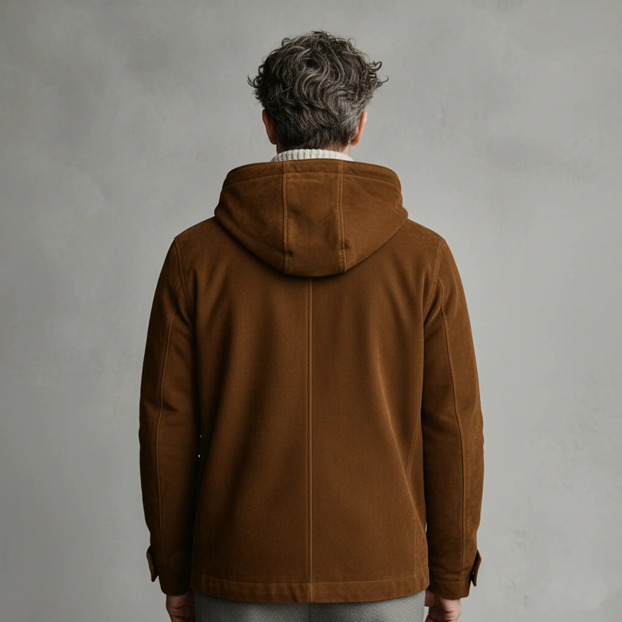 Men's Classic Retro Western Faux Suede Hooded Zip-Up Jacket MTA2210J7K sold by Manly product image thumbnail 4