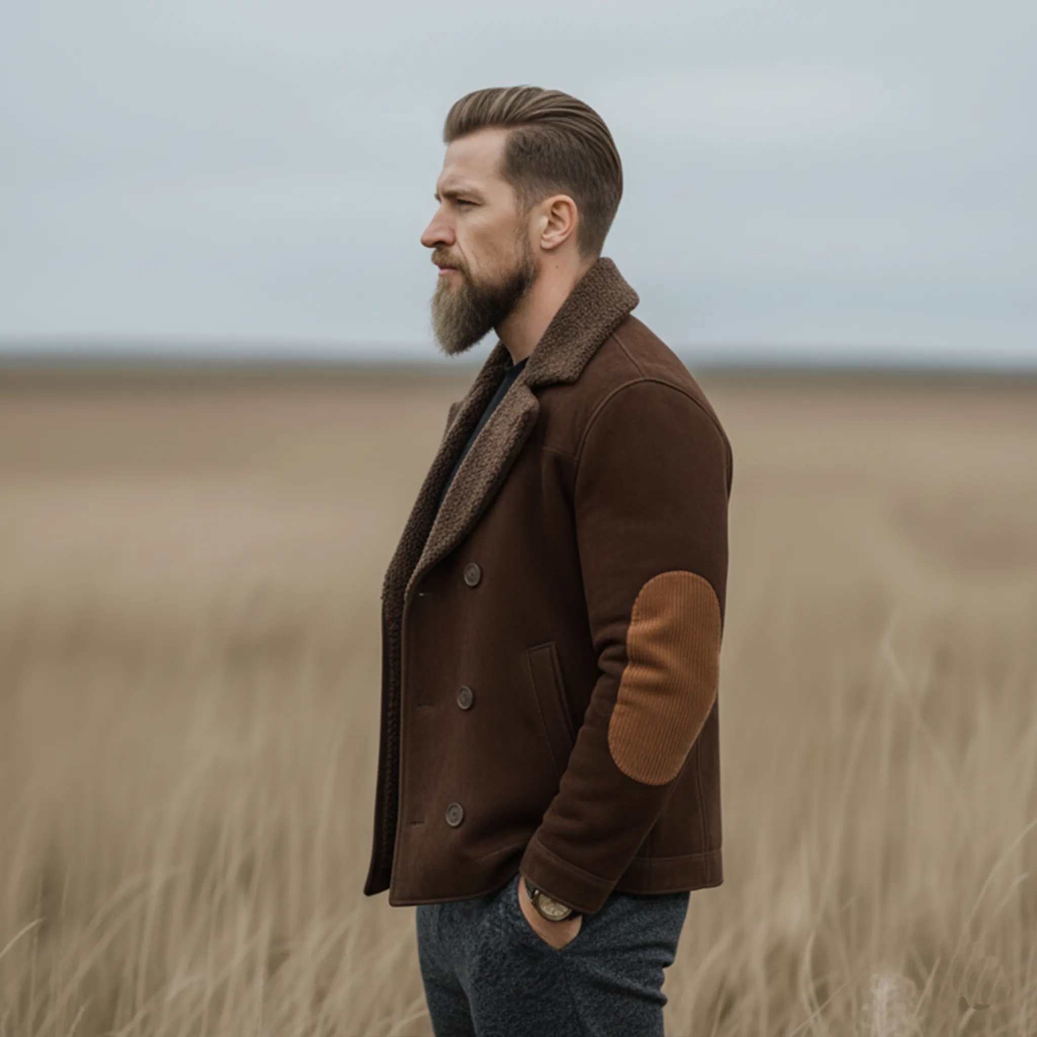 Men's Classic Retro Western Style Faux Suede Double Breasted Jacket MTA2442J6K sold by Manly product image thumbnail 3