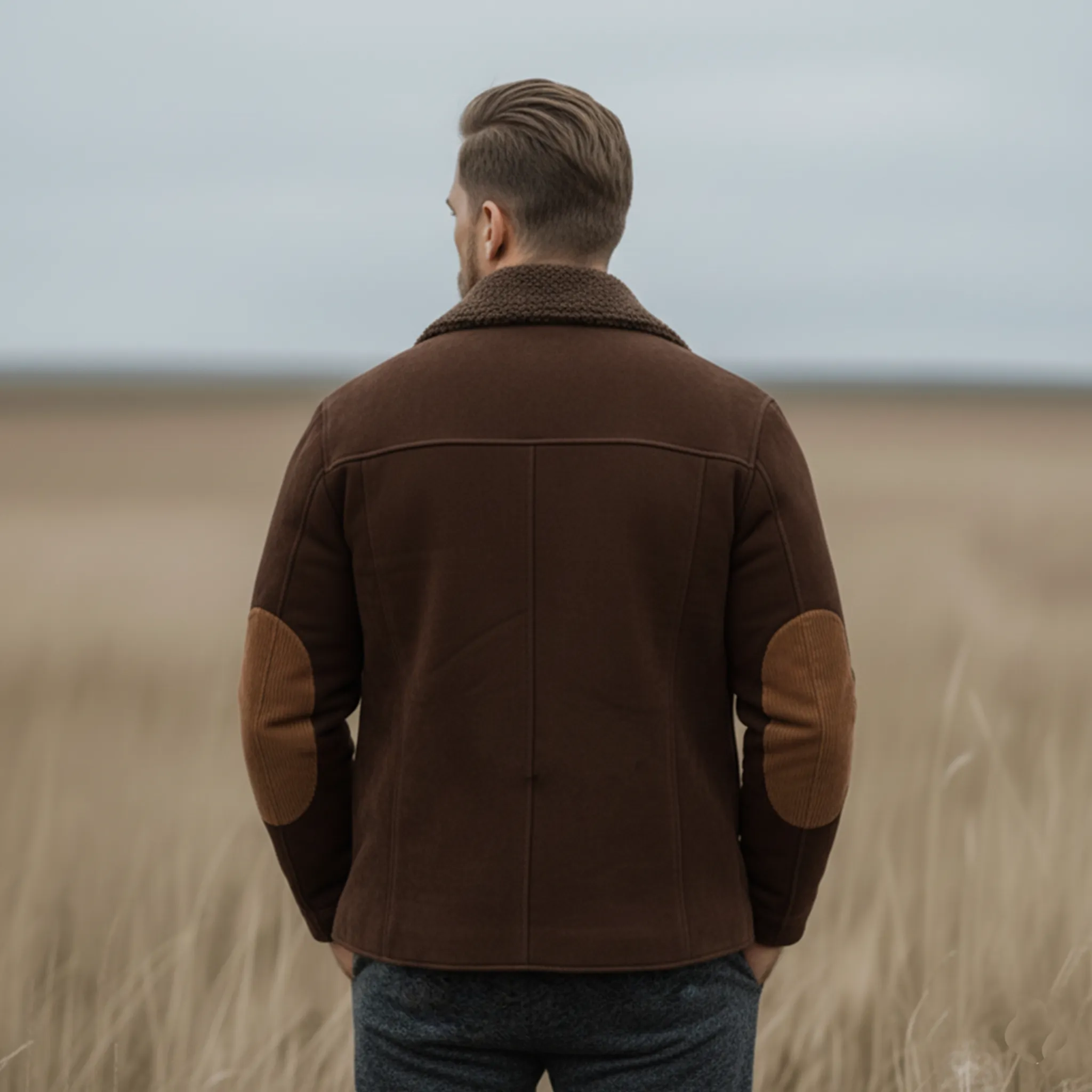 Men's Classic Retro Western Style Faux Suede Double Breasted Jacket MTA2442J6K sold by Manly product image thumbnail 4