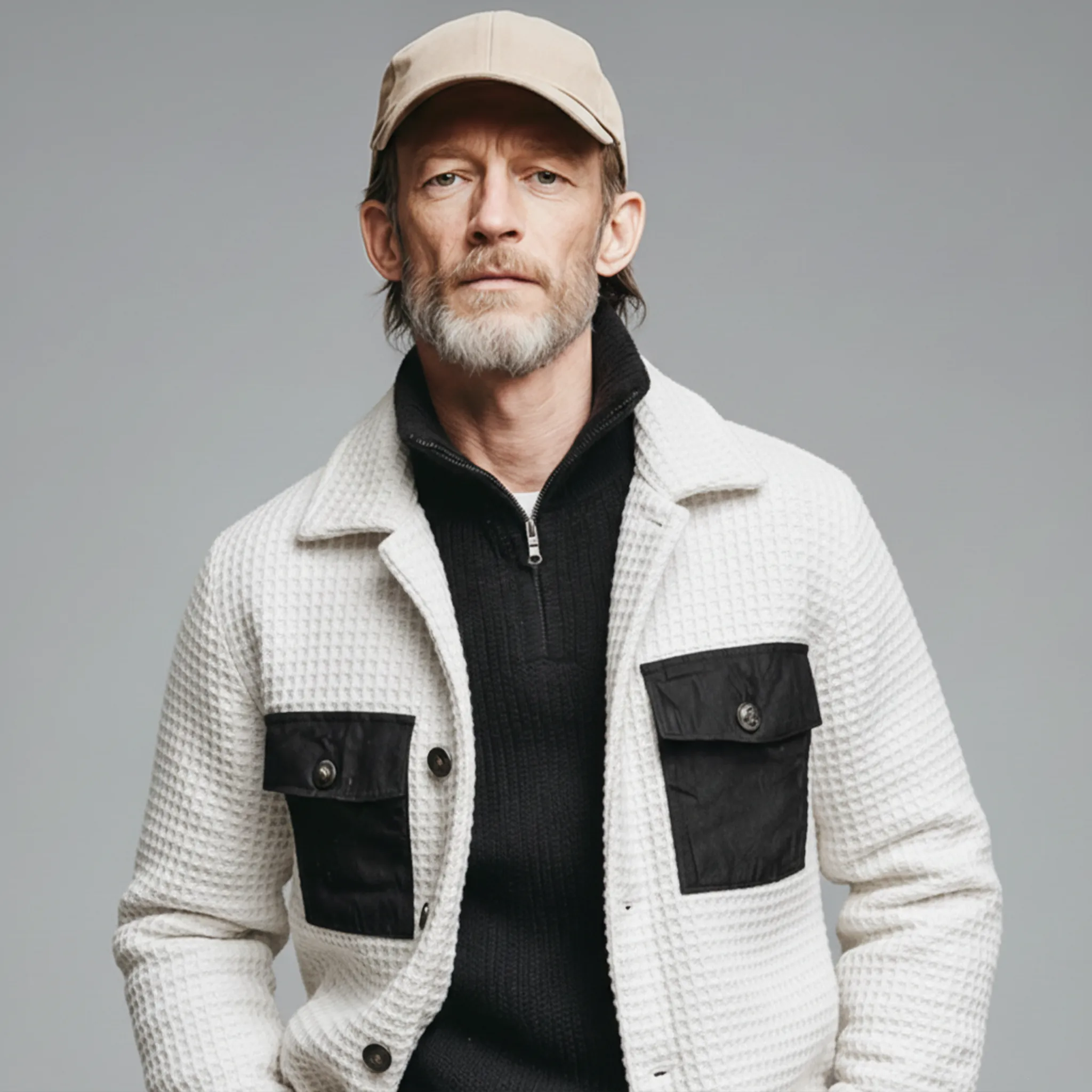 Men's Classic Casual Lapel Waffle Pocket Jacket MTA2509J6K sold by Manly product image thumbnail 5