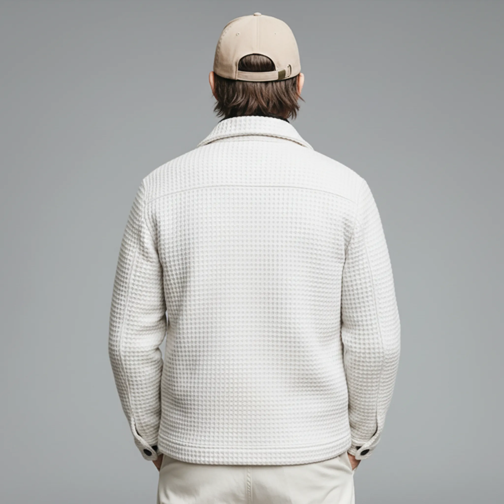 Men's Classic Casual Lapel Waffle Pocket Jacket MTA2509J6K sold by Manly product image thumbnail 4