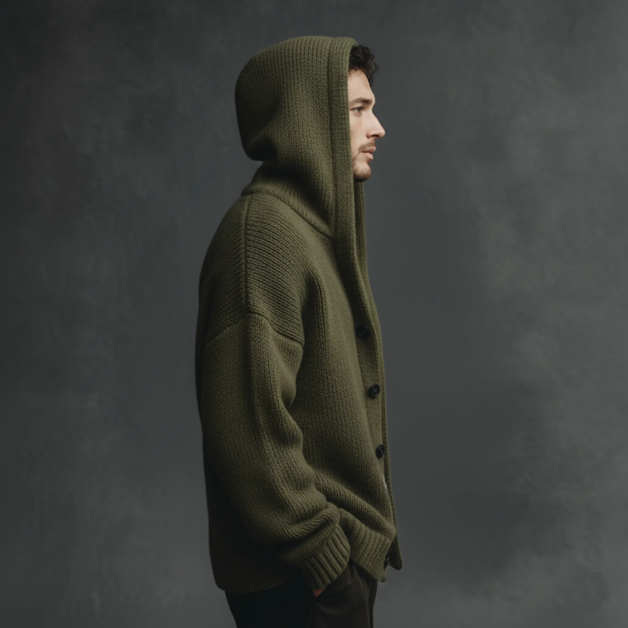 Men's Classic Casual Hooded Knit Cardigan MTA2355J7K sold by Manly product image thumbnail 4