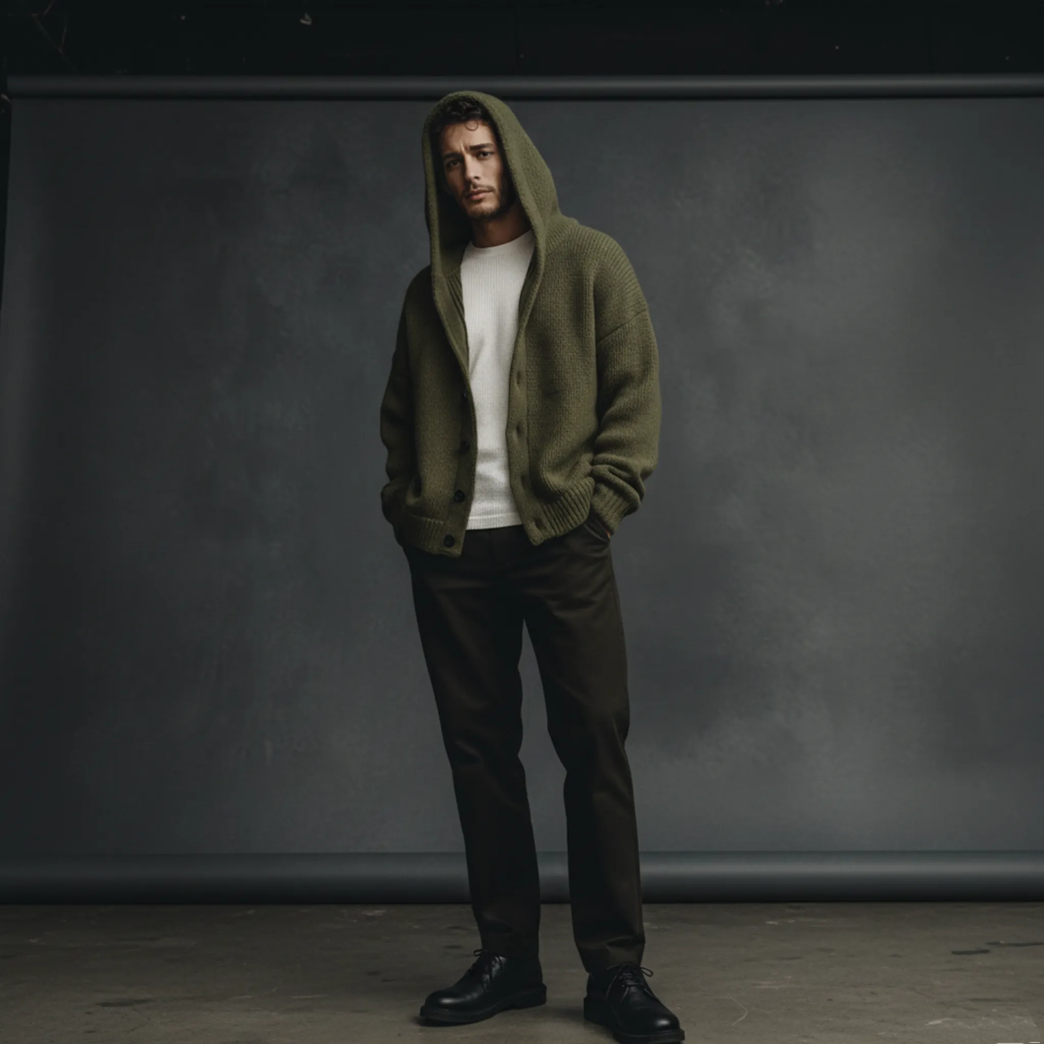 Men's Classic Casual Hooded Knit Cardigan MTA2355J7K sold by Manly product image thumbnail 3