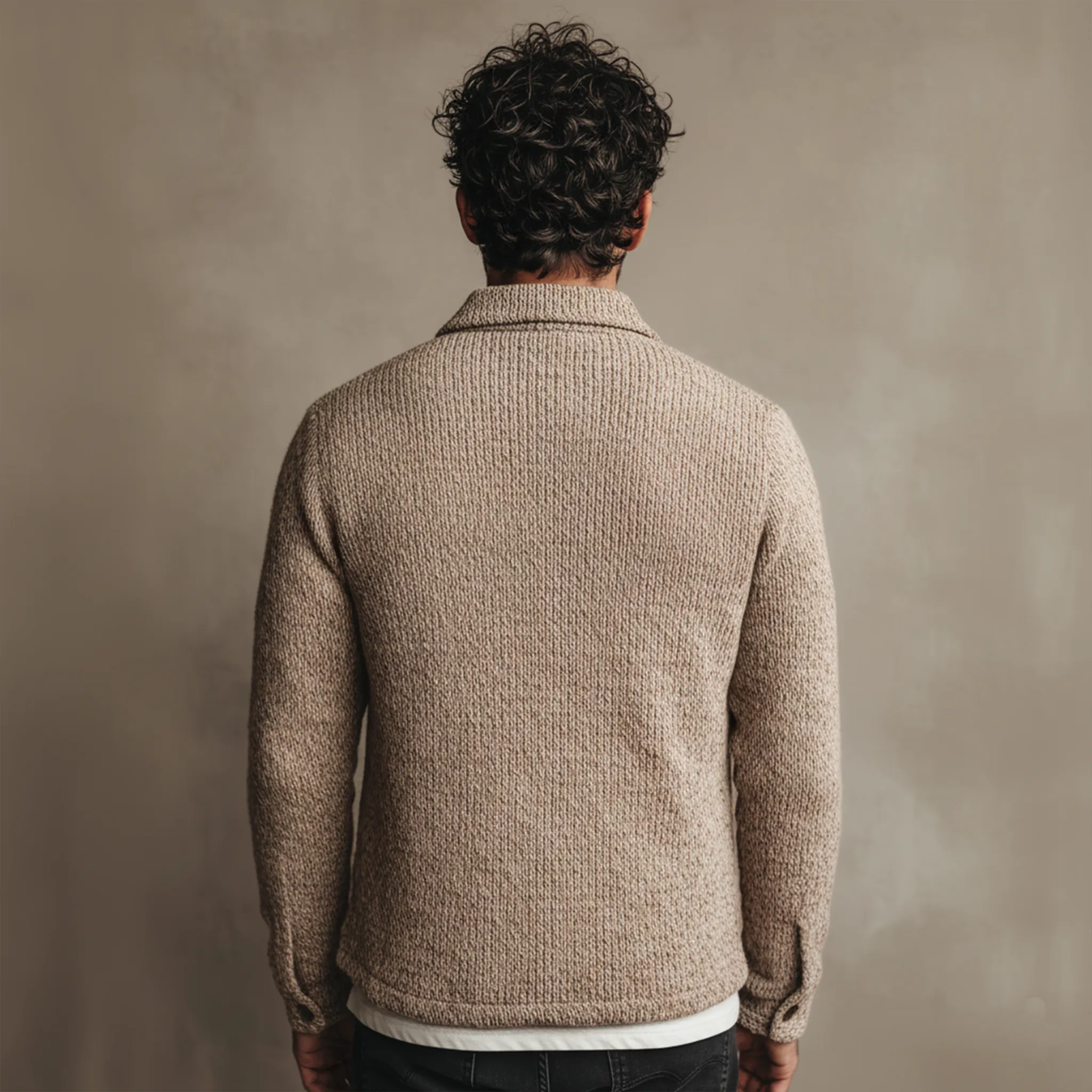 Men's Classic Casual Lapel Shirt-style Knit Cardigan MTA2502J5K sold by Manly product image thumbnail 5