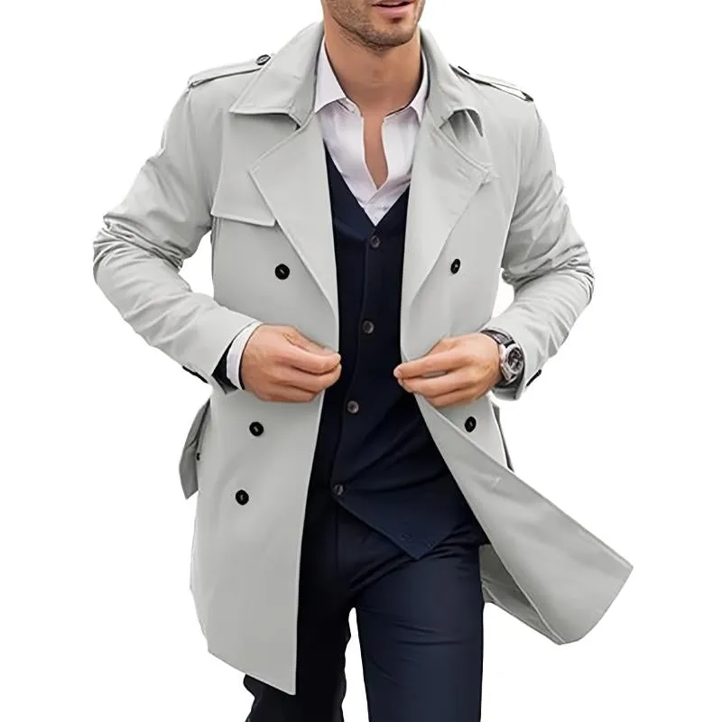 Men's Mid-length Double-breasted Casual Trench Coat 46954502X sold by Manly