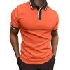 Men's Colorblock Lapel Short Sleeve Polo Shirt 70989049Z sold by Manly