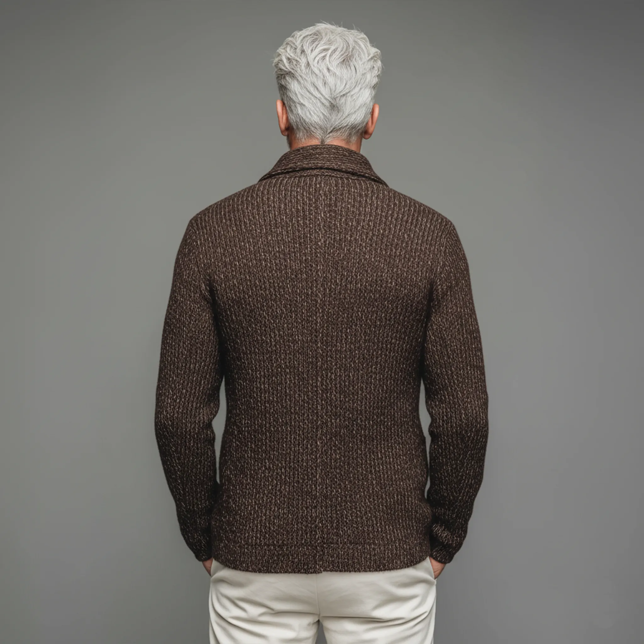 Men's Classic Casual Suit Collar Single-Breasted Slim Fit Knit Cardigan MTA3057J2K sold by Manly product image thumbnail 4