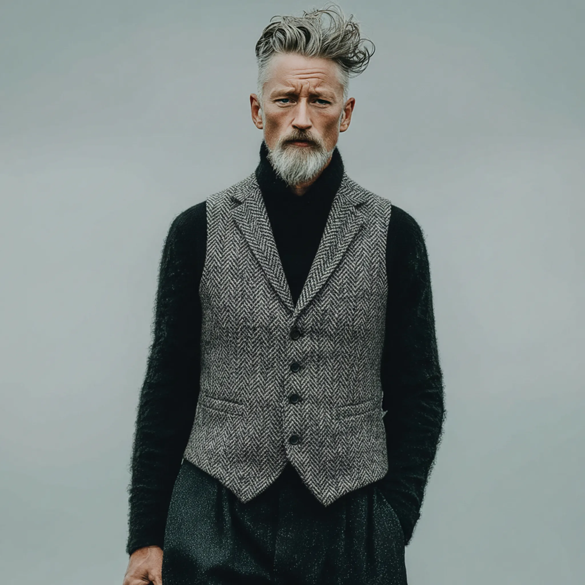 Men's Classic Business And Casual Faux Herringbone Vest MTA3094J5K sold by Manly product image thumbnail 2