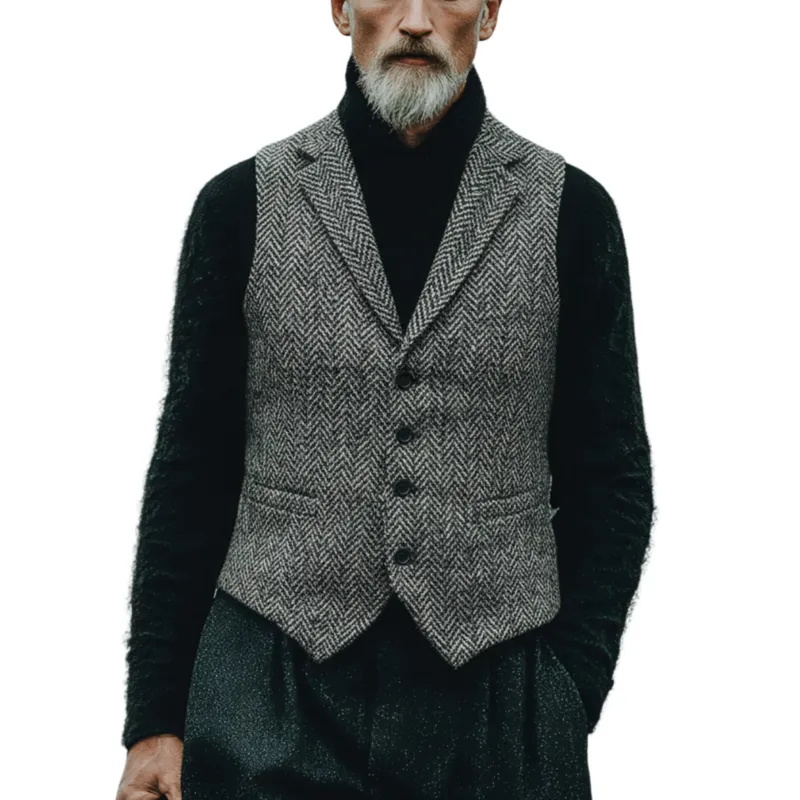 Men's Classic Business And Casual Faux Herringbone Vest MTA3094J5K sold by Manly