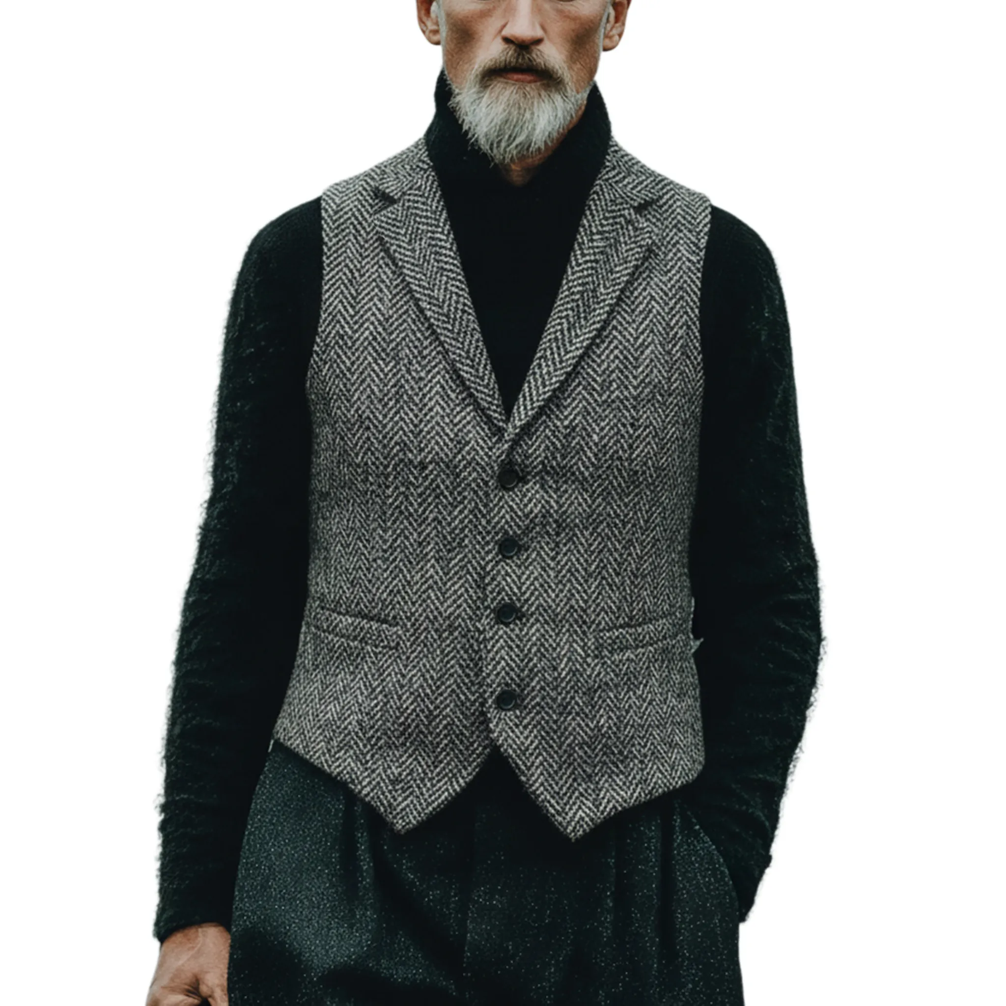 Men's Classic Business And Casual Faux Herringbone Vest MTA3094J5K sold by Manly