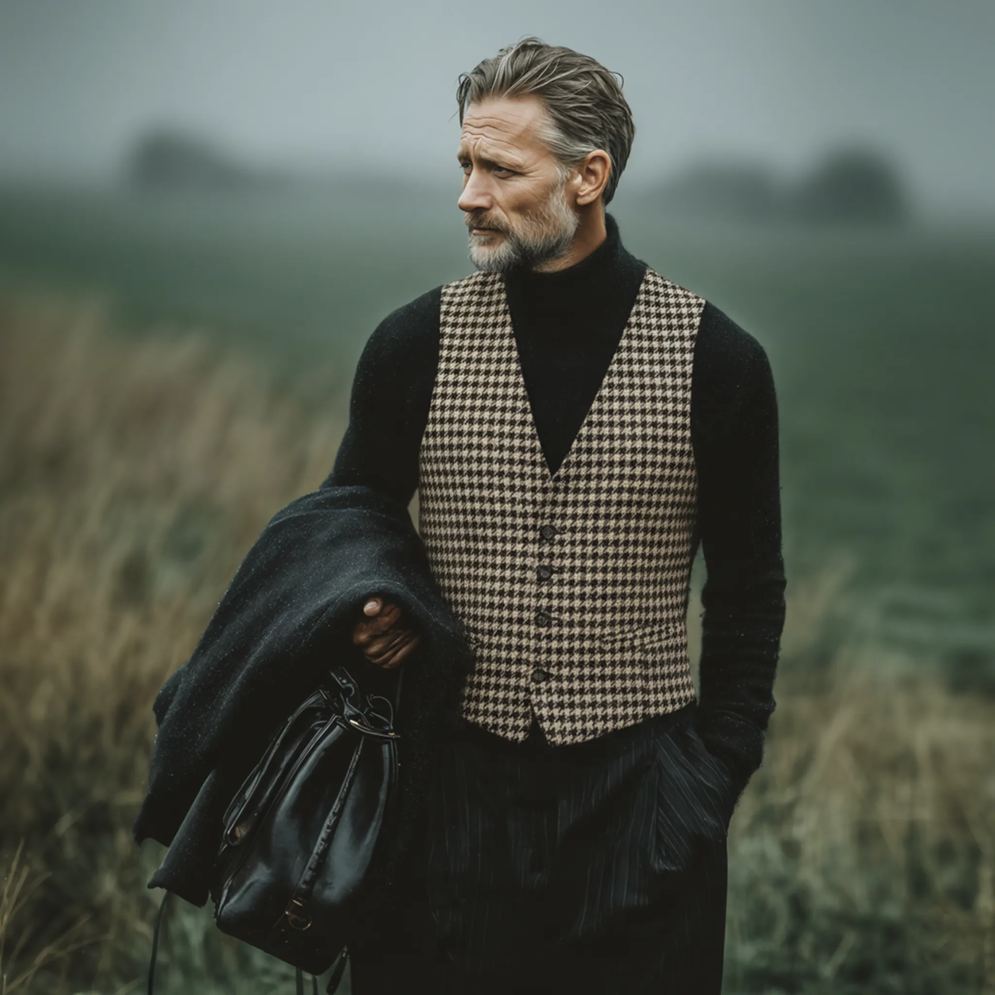 Men's Classic Business And Casual Faux Houndstooth Vest MTA3000J9K sold by Manly product image thumbnail 3