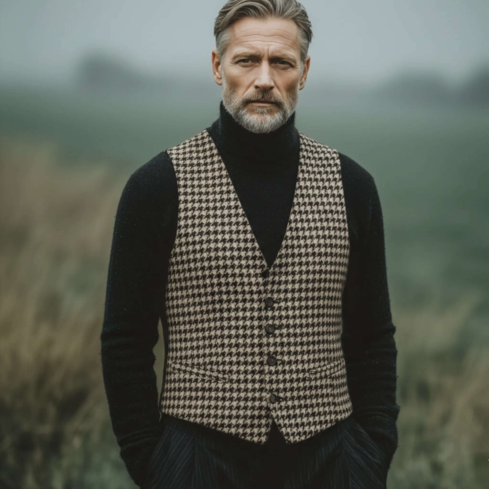 Men's Classic Business And Casual Faux Houndstooth Vest MTA3000J9K sold by Manly product image thumbnail 2