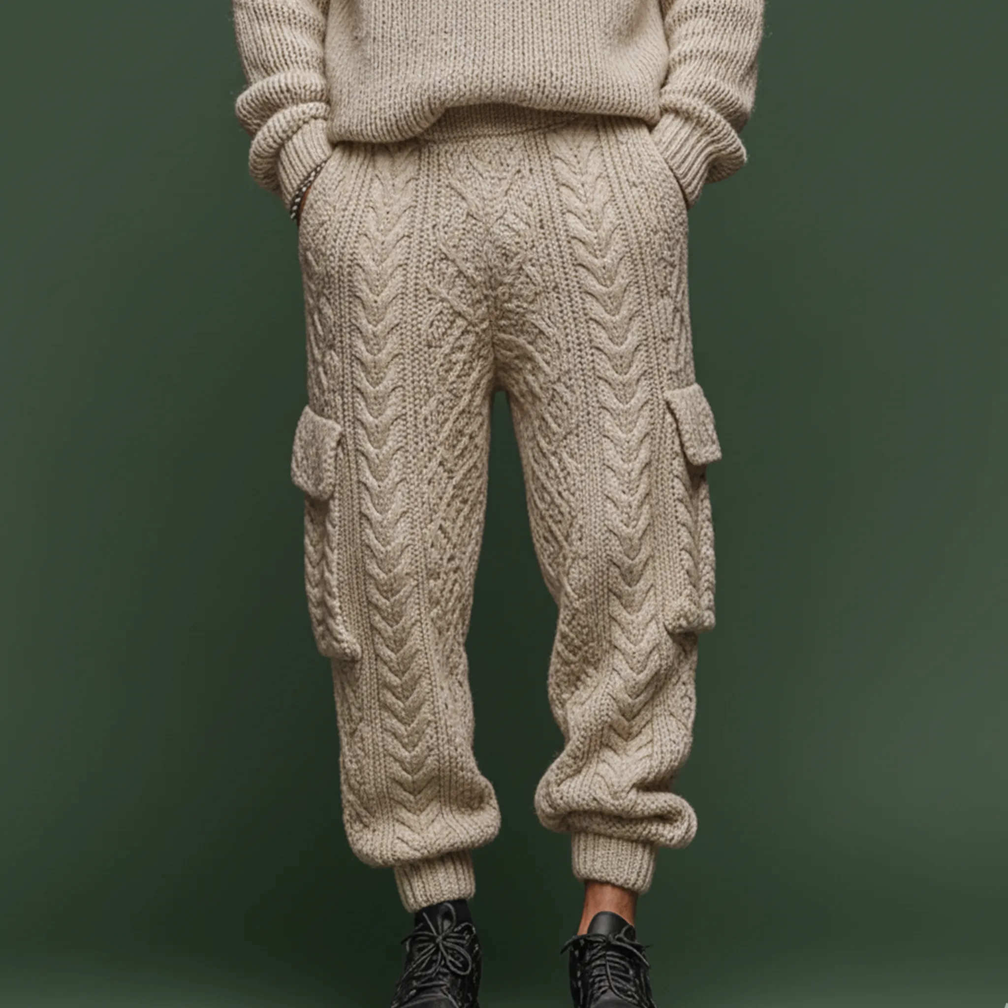 Men's Classic Jacquard Knit Elastic Waist Casual Pants MTA3082J8K sold by Manly product image thumbnail 3