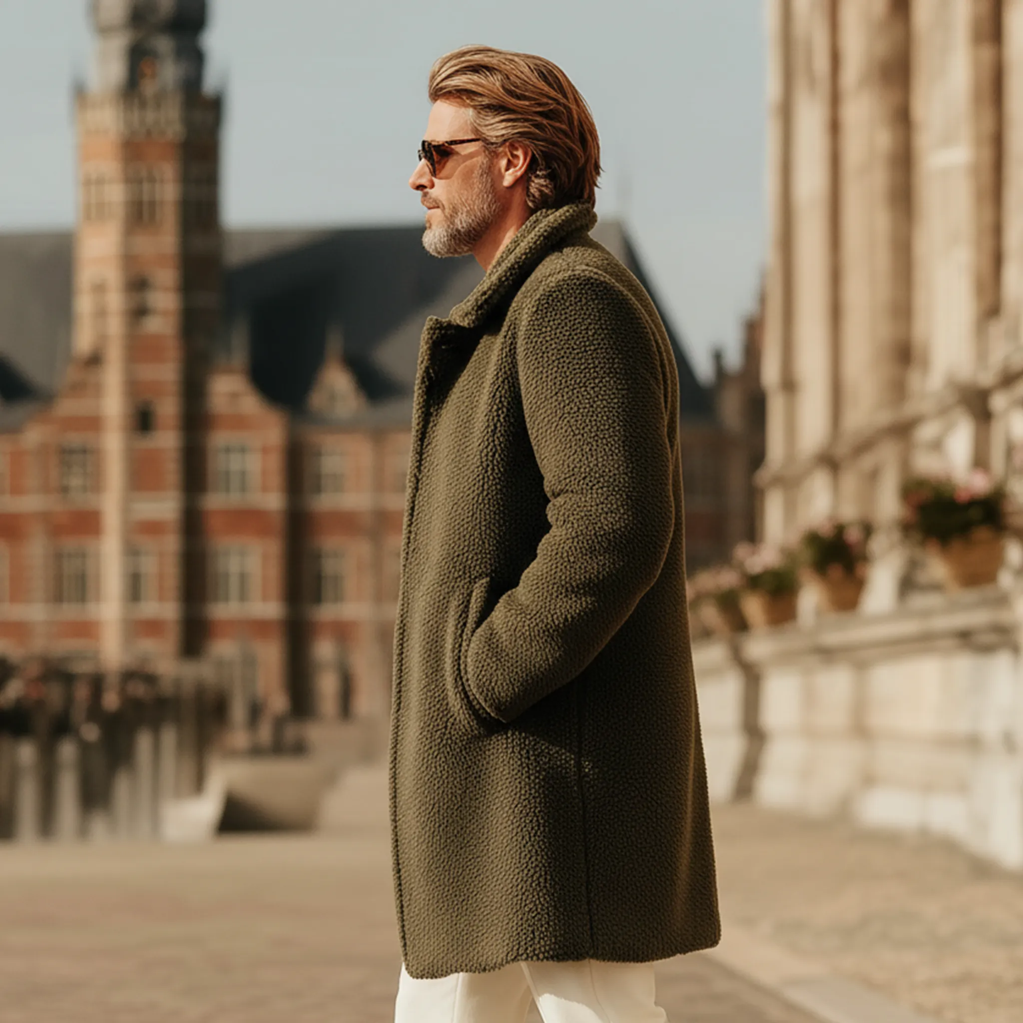 Men's Classic Casual Lapel Fleece Button Coat MTA3087J2K sold by Manly product image thumbnail 4