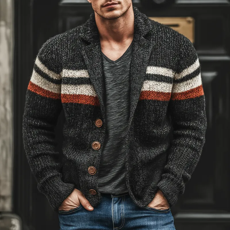 Men's Classic Color-blocked Button-down Knit Cardigan MTA3004J9U sold by Manly product image thumbnail 2