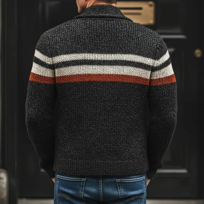 Men's Classic Color-blocked Button-down Knit Cardigan MTA3004J9U sold by Manly product image thumbnail 4