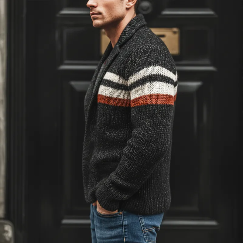 Men's Classic Color-blocked Button-down Knit Cardigan MTA3004J9U sold by Manly product image thumbnail 3