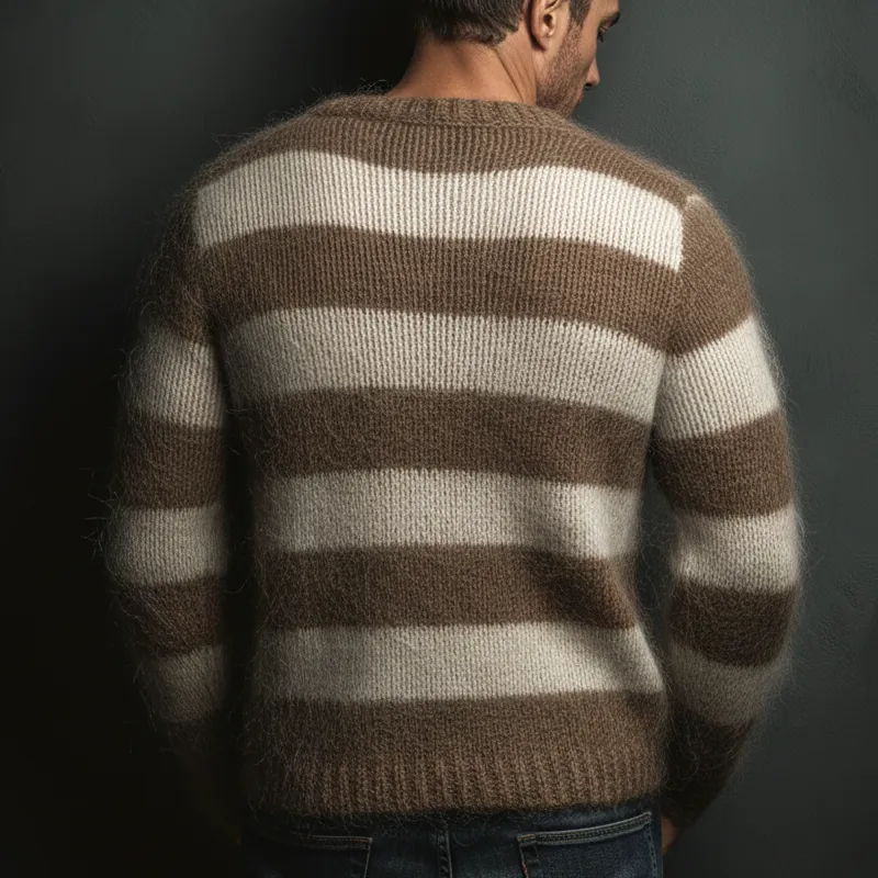 Men's Classic Color-blocked Striped V-neck Knit Sweater MTA3033J0U sold by Manly product image thumbnail 4