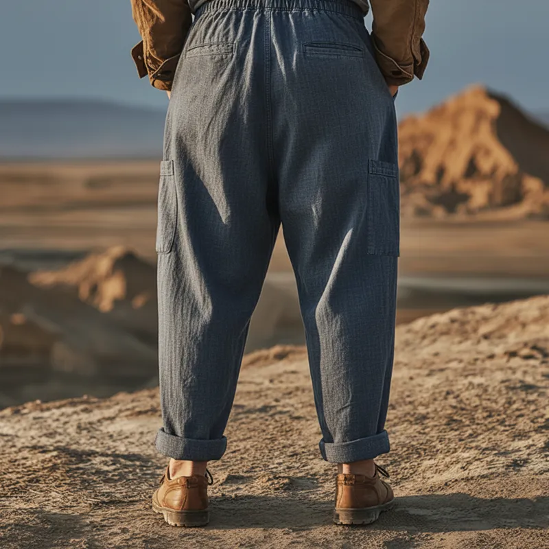 Men's Classic Loose-fitting Casual Cotton And Linen Pants MTA3015J1U sold by Manly product image thumbnail 4