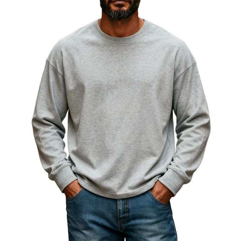 Men's Cotton Blend Loose Fit Casual Crew Neck Long Sleeve T-Shirt MTA2975J0X sold by Manly