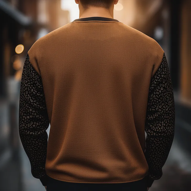 Men's Winter Retro Print Cotton Blend Crew Neck Sweatshirt MTA3075J3P sold by Manly product image thumbnail 3