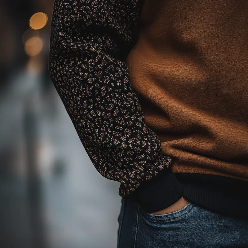 Men's Winter Retro Print Cotton Blend Crew Neck Sweatshirt MTA3075J3P sold by Manly product image thumbnail 4