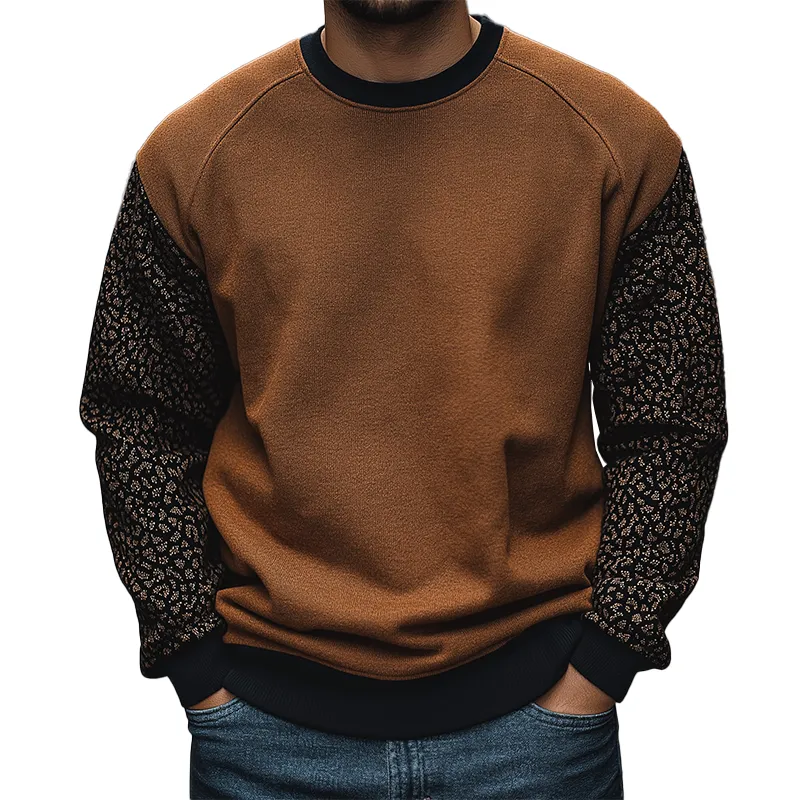 Men's Winter Retro Print Cotton Blend Crew Neck Sweatshirt MTA3075J3P sold by Manly