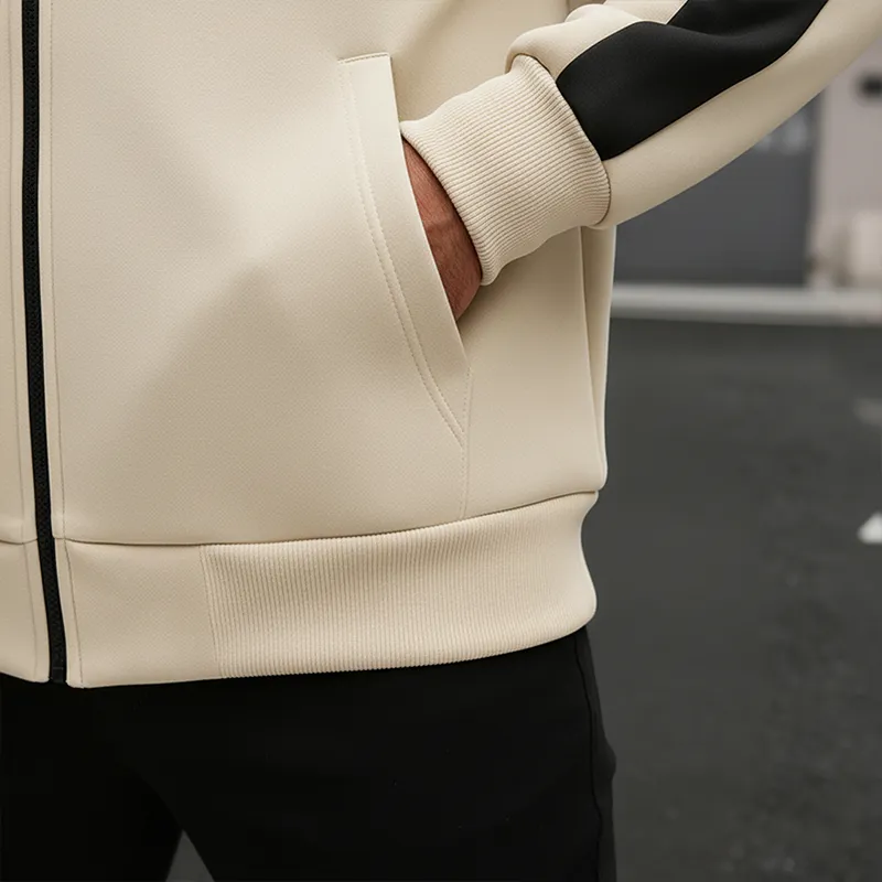 Men's Winter Retro Color-blocked Cotton Blend Hooded Cardigan MTA3056J0P sold by Manly product image thumbnail 5