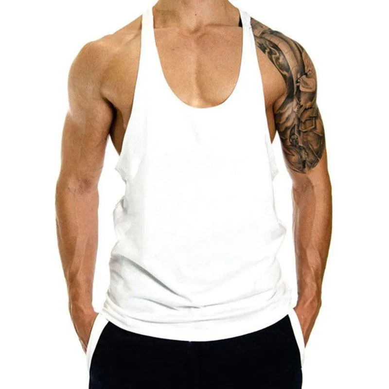 Men's Solid Sleeveless Loose Sports Fitness Tank Top 80453667Z sold by Manly