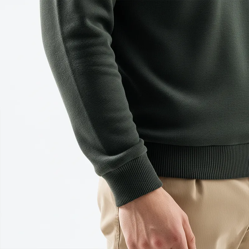 Men's Winter Retro Knitted Faux Suede Patch Half-zip Sweater MTA2710J7P sold by Manly product image thumbnail 5