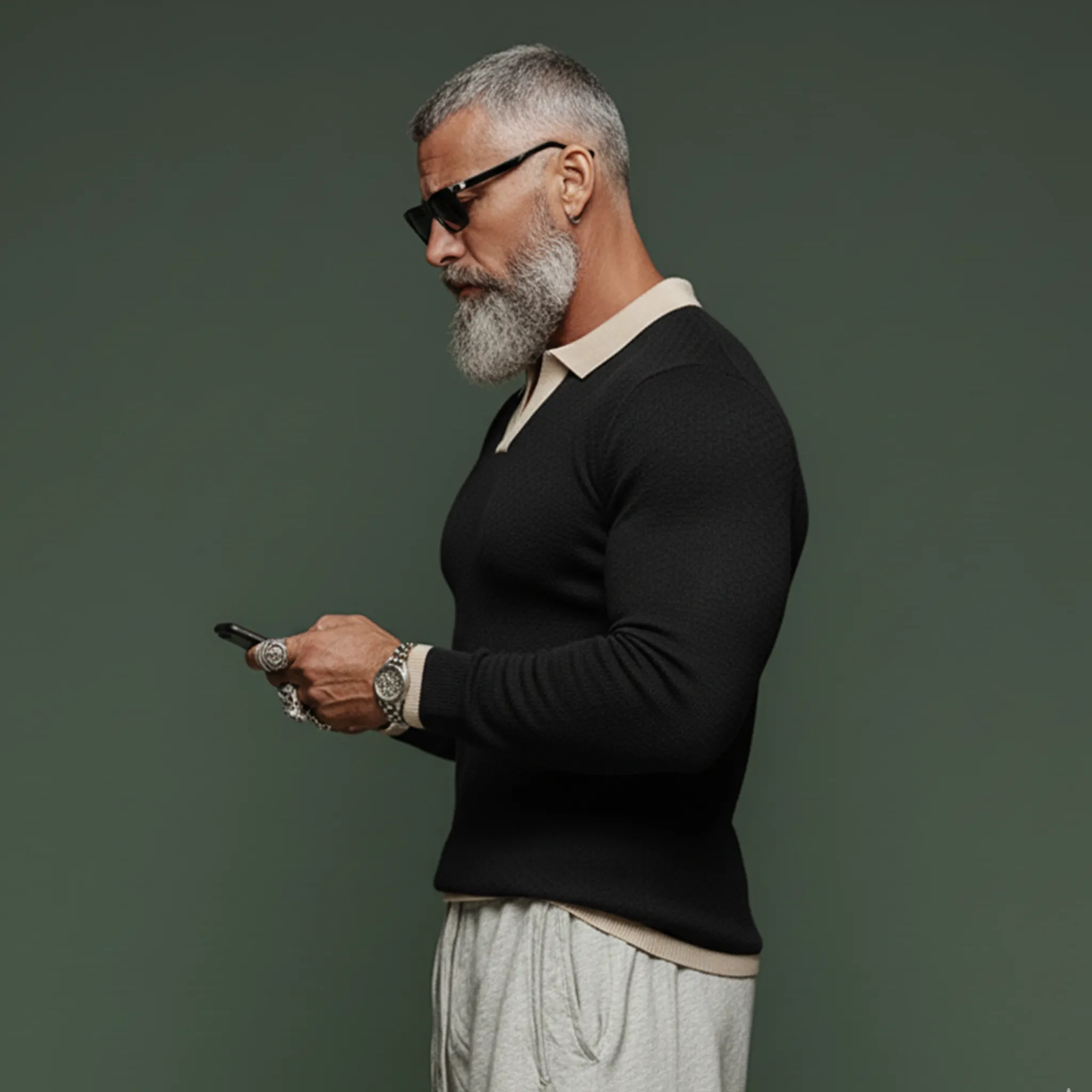 Men's Fashionable Casual Knitted Slim-fit Polo Shirt Sweater MTA2961J6K sold by Manly product image thumbnail 4