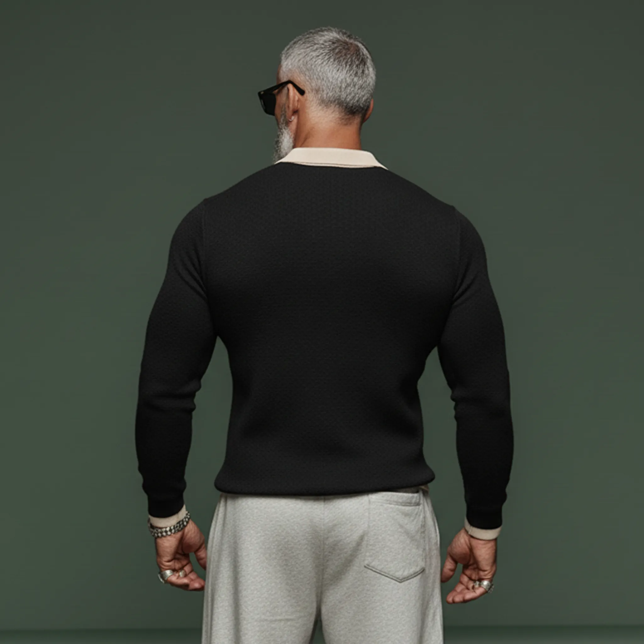 Men's Fashionable Casual Knitted Slim-fit Polo Shirt Sweater MTA2961J6K sold by Manly product image thumbnail 5