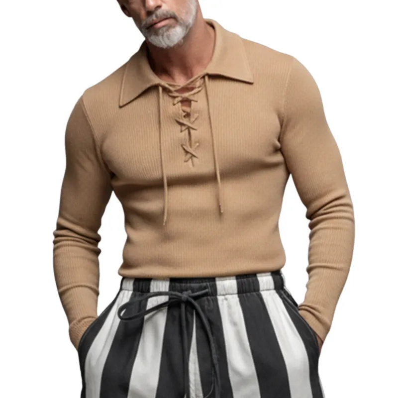 Men's Classic Casual Knitted Slim Fit Long-Sleeve Polo Collar Sweater MTA2910J3K sold by Manly