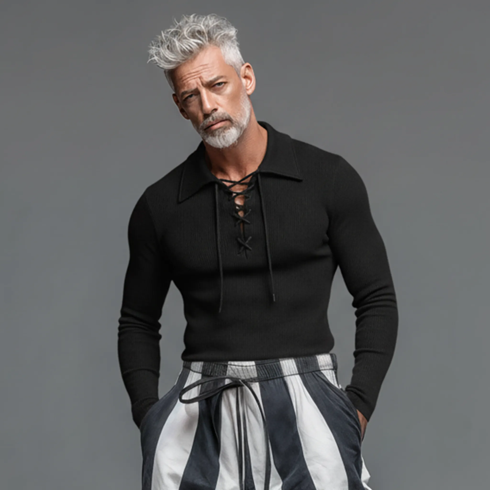 Men's Classic Casual Knitted Slim Fit Long-Sleeve Polo Collar Sweater MTA2910J3K sold by Manly product image thumbnail 3