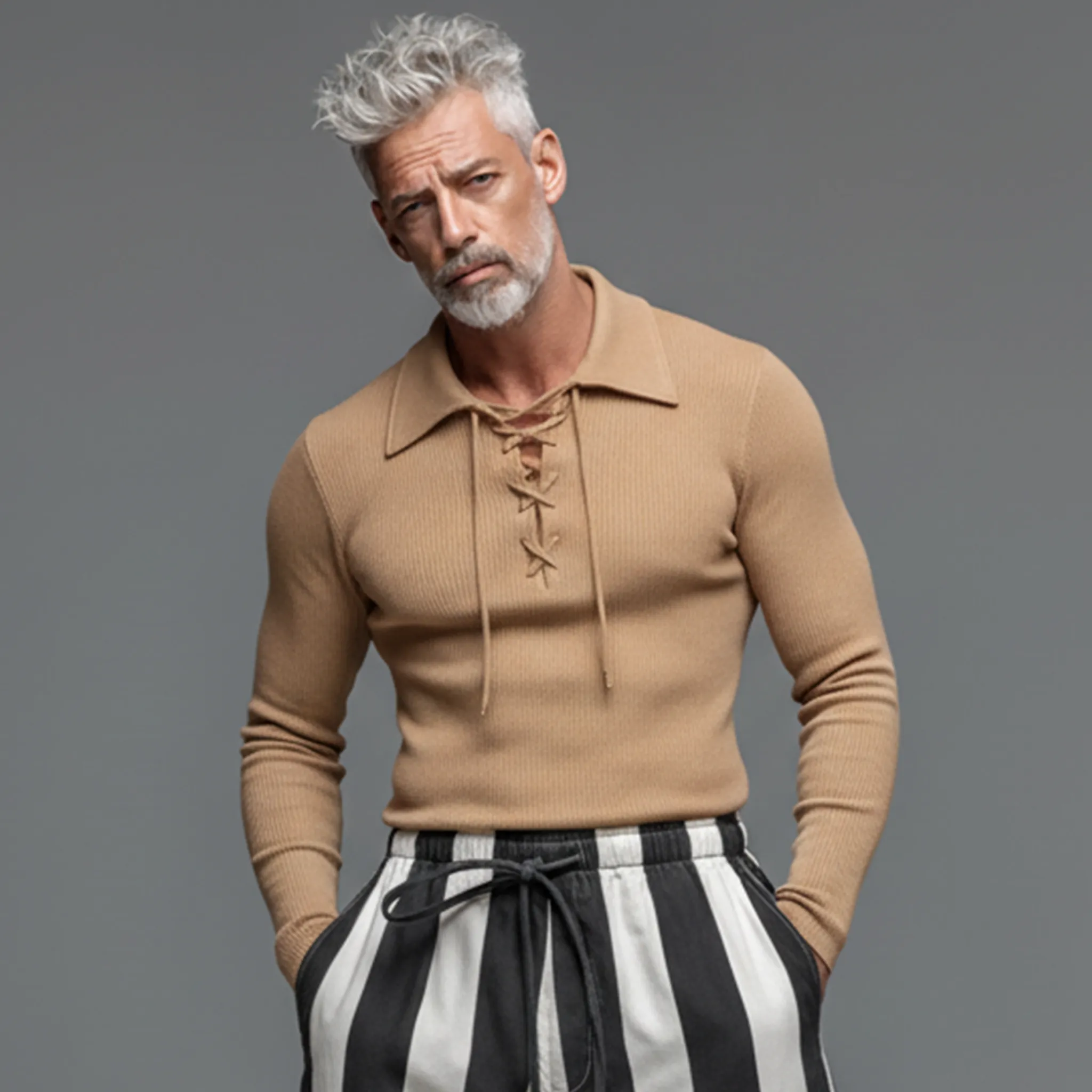 Men's Classic Casual Knitted Slim Fit Long-Sleeve Polo Collar Sweater MTA2910J3K sold by Manly product image thumbnail 2