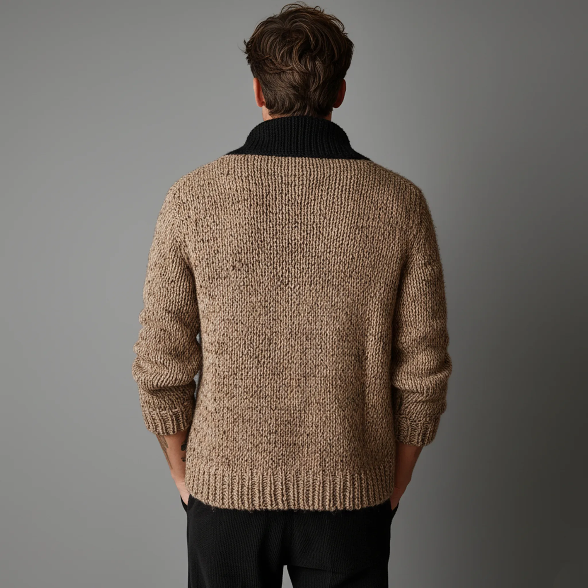 Men's Classic Casual Shawl Collar Button-down Cardigan MTA2966J3K sold by Manly product image thumbnail 4