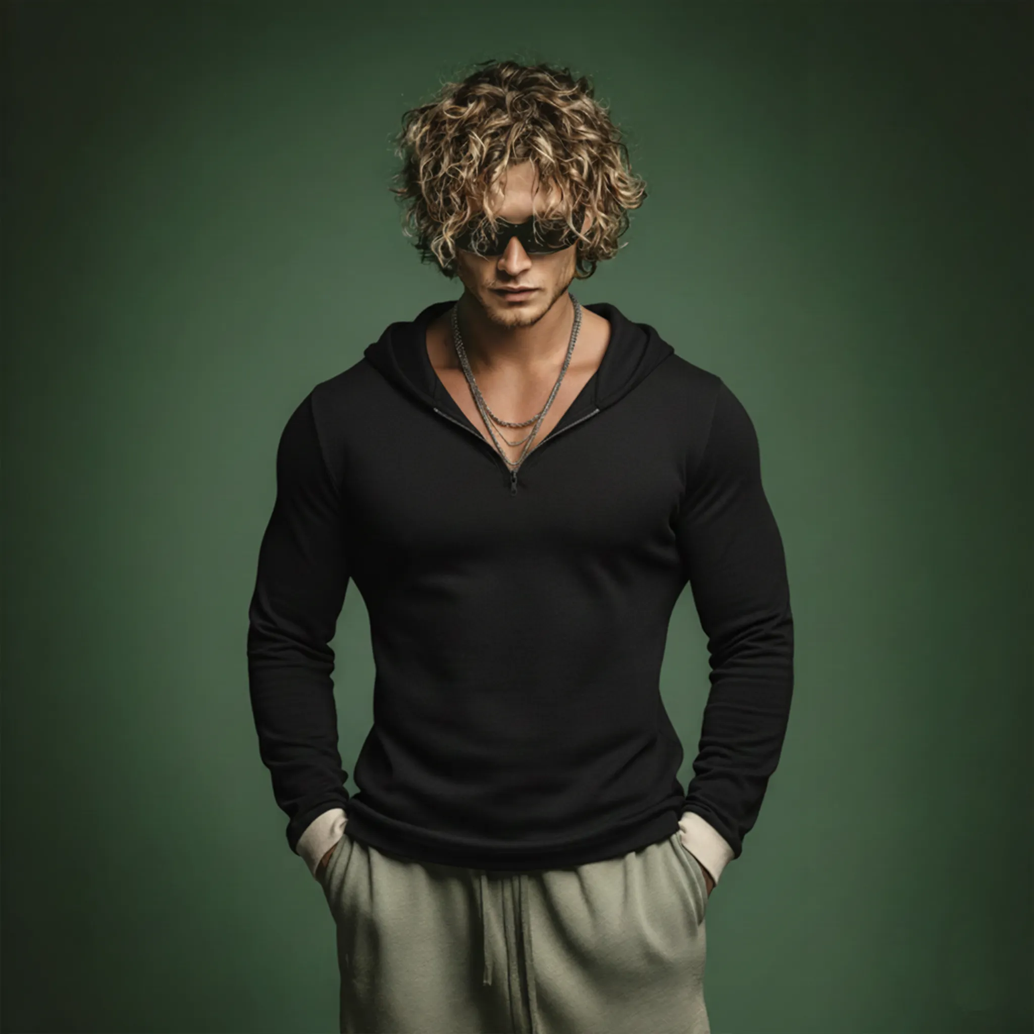 Men's Classic Casual Cotton Blend Slim Fit Hooded V-Neck Long Sleeve T-Shirt MTA2976J7K sold by Manly product image thumbnail 2