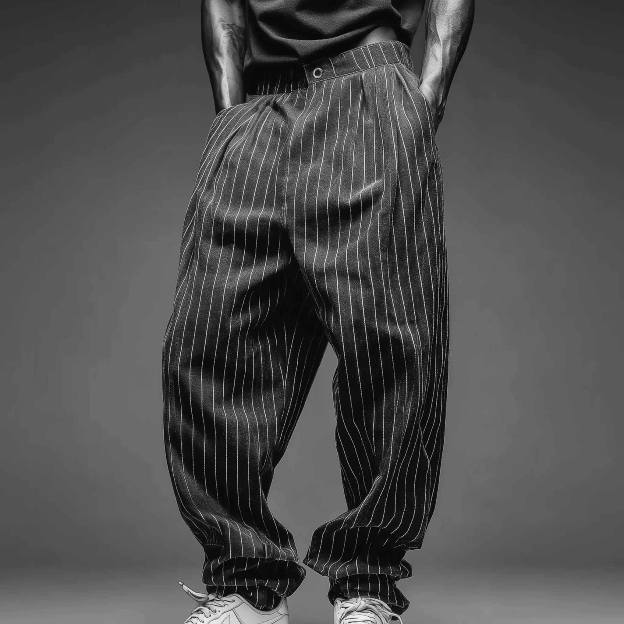 Men's Classic Casual Striped Cotton Blend Loose-fitting Trousers MTA2935J0K sold by Manly product image thumbnail 2