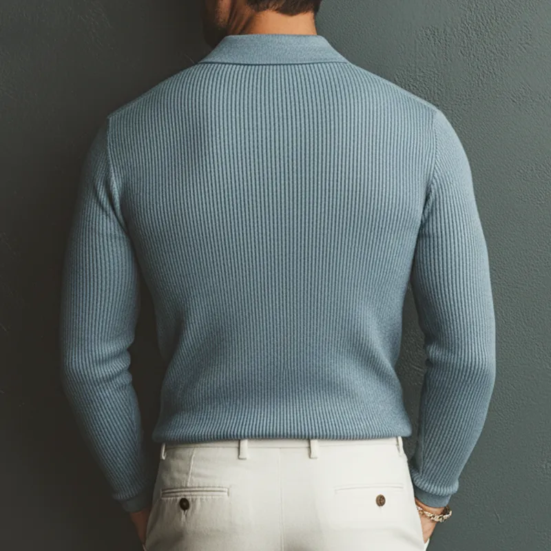 Men's Basic Business Slim Fit Stretch Polo Collar Sweater MTA2950J1U sold by Manly product image thumbnail 5