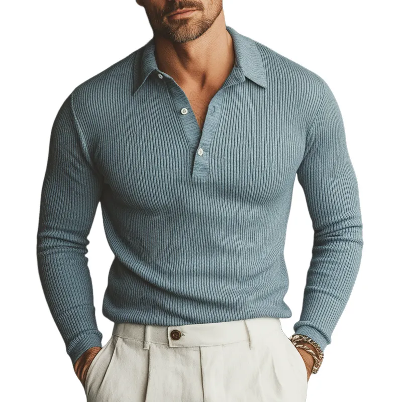 Men's Basic Business Slim Fit Stretch Polo Collar Sweater MTA2950J1U sold by Manly