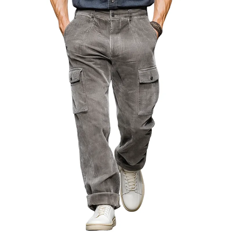 Men's Classic Multi-pocket Corduroy Casual Pants MTA2956J0U sold by Manly