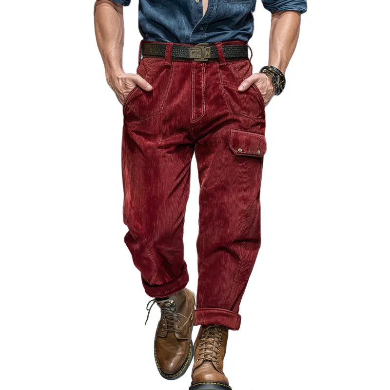 Men's Classic Red Corduroy Casual Pants MTA2895J6U sold by Manly