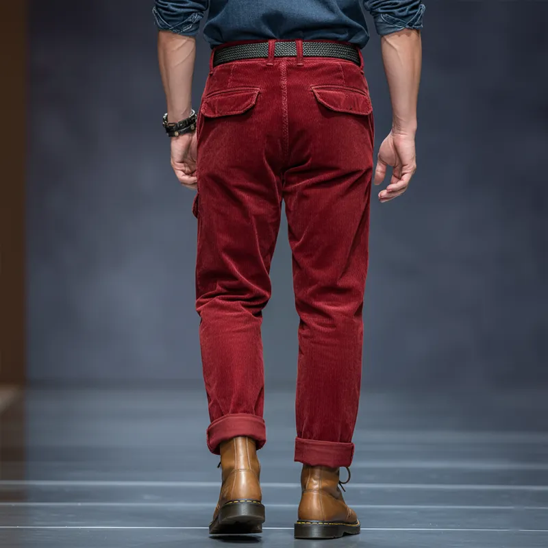Men's Classic Red Corduroy Casual Pants MTA2895J6U sold by Manly product image thumbnail 3