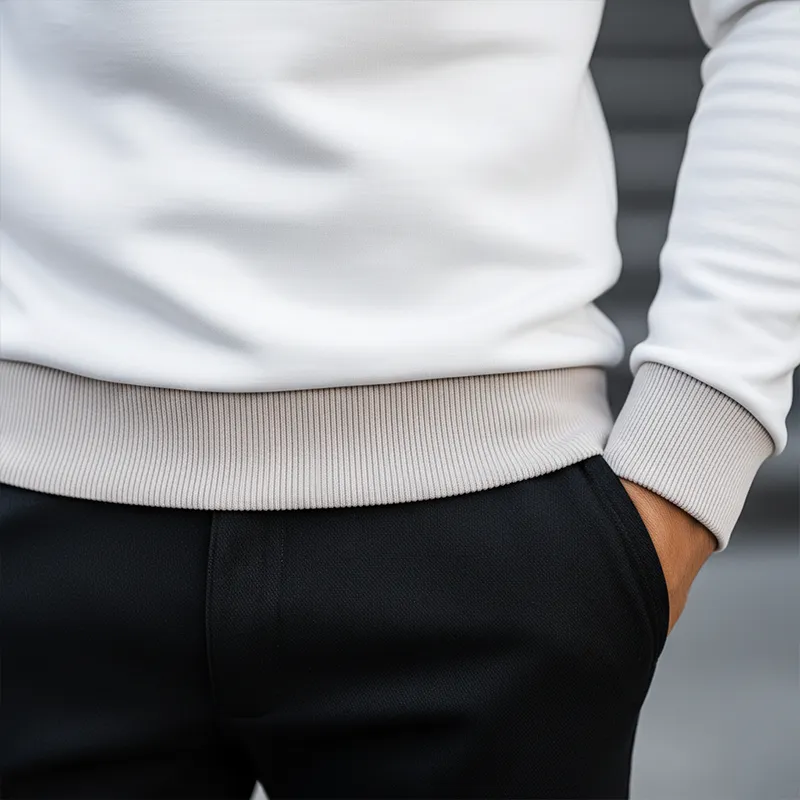 Men's Simple Color Block Cotton Blend Crew Neck Sweatshirt MTA2945J6P sold by Manly product image thumbnail 5