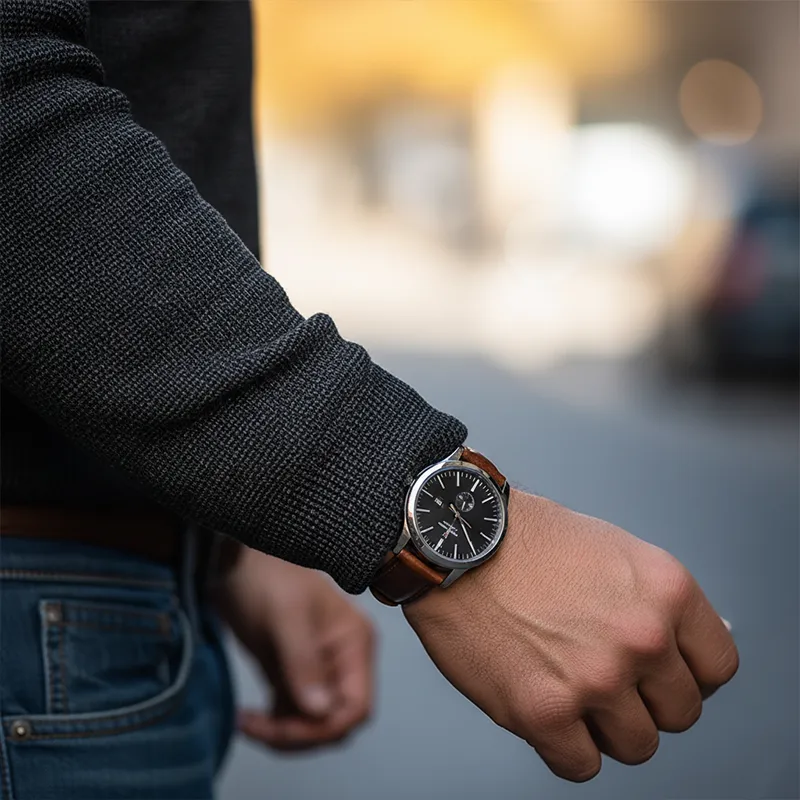 Men's Retro Checkered Faux Suede Patchwork Half-Zip High-Sleeve Sweatshirt MTA2994J2P sold by Manly product image thumbnail 4