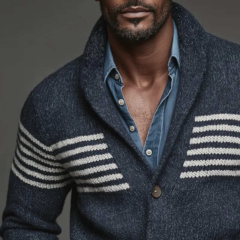 Men's Retro Casual Knit Striped Button-Up Cardigan MTA2174J6TO sold by Manly product image thumbnail 3