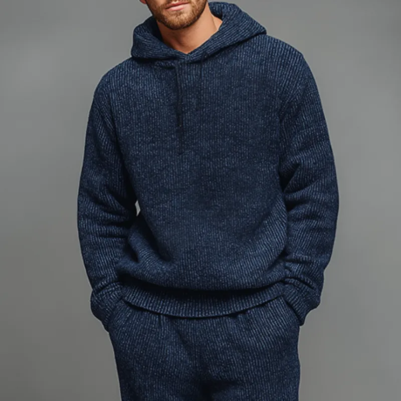 Men's Retro Casual Knit Hoodie And Pants Two-Piece Set MTA2819J9TO sold by Manly product image thumbnail 3