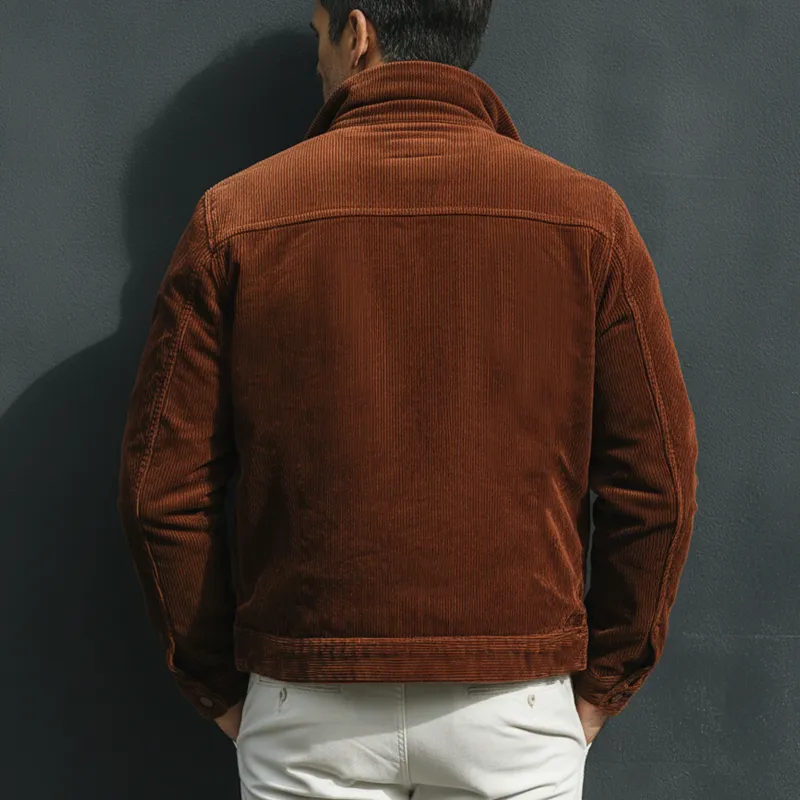 Men's Vintage Reddish Brown Corduroy Button-Up Jacket MTA2820J9U sold by Manly product image thumbnail 4