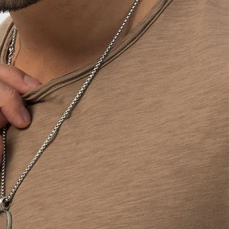 Men's Solid Color Round Neck Long Sleeve T-Shirt 59746835X sold by Manly product image thumbnail 3