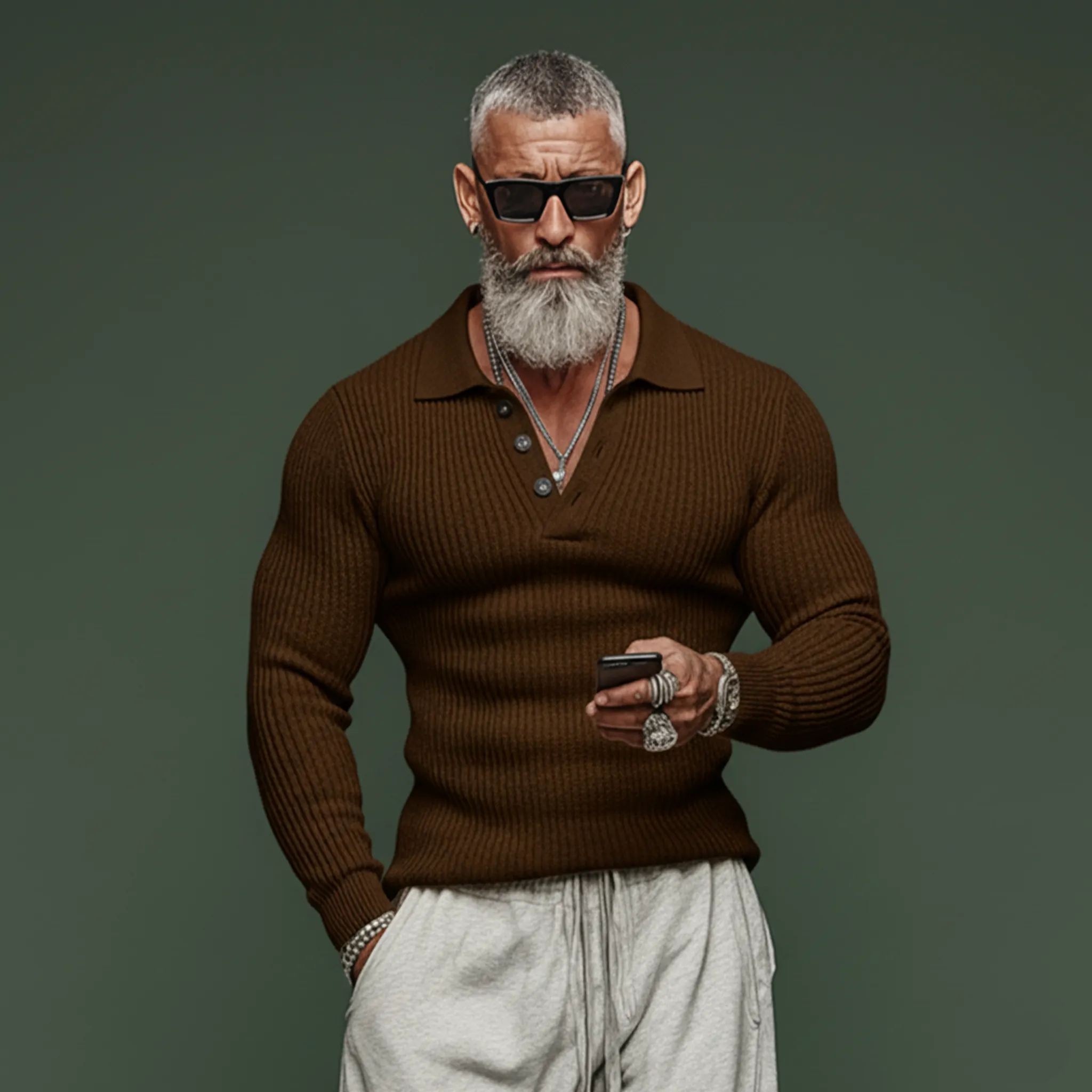 Men's Classic Casual Tough Style Polo Collar Slim Sweater MTA2831J3K sold by Manly product image thumbnail 4